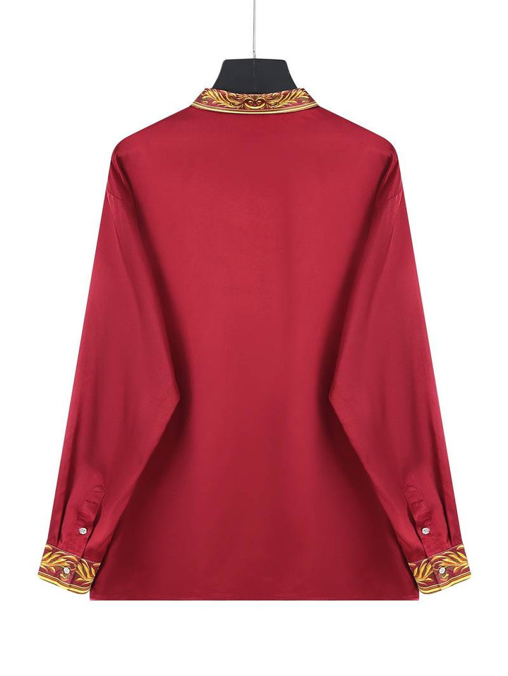 Vygantas - قميص أنيق بأكمام طويلة ومزين بقطع قماشية متنوعة