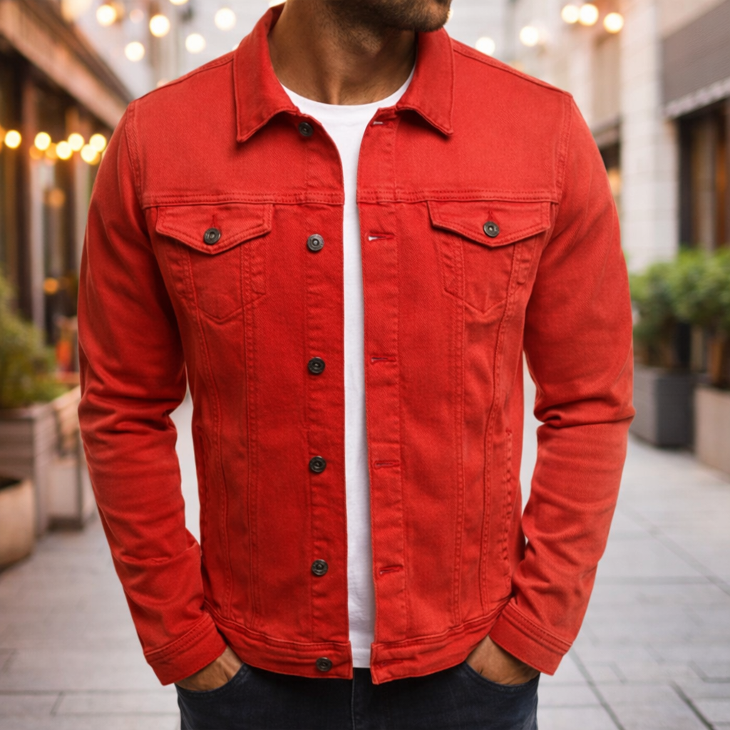 Steponas - جاكيت جينز كاجوال للرجال