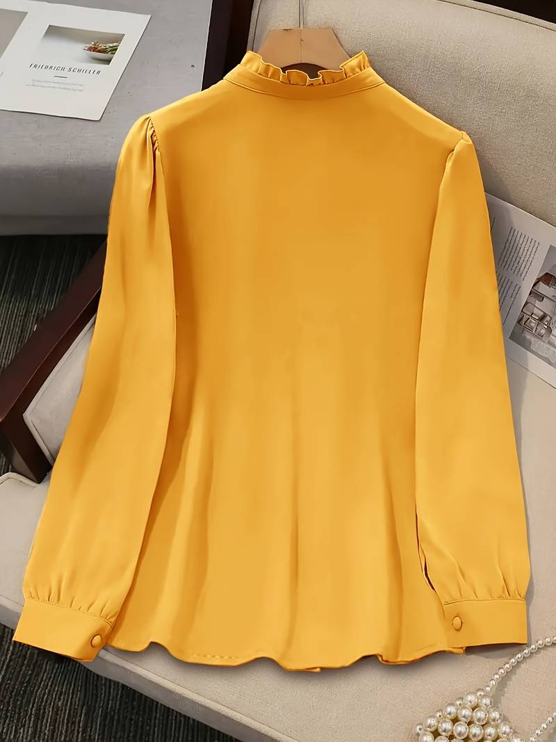 Sivanah - قميص أنيق بياقة مزينة بكشكشة ودرجات