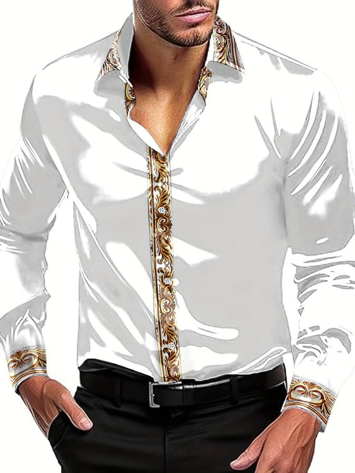 Vygantas - قميص أنيق بأكمام طويلة ومزين بقطع قماشية متنوعة